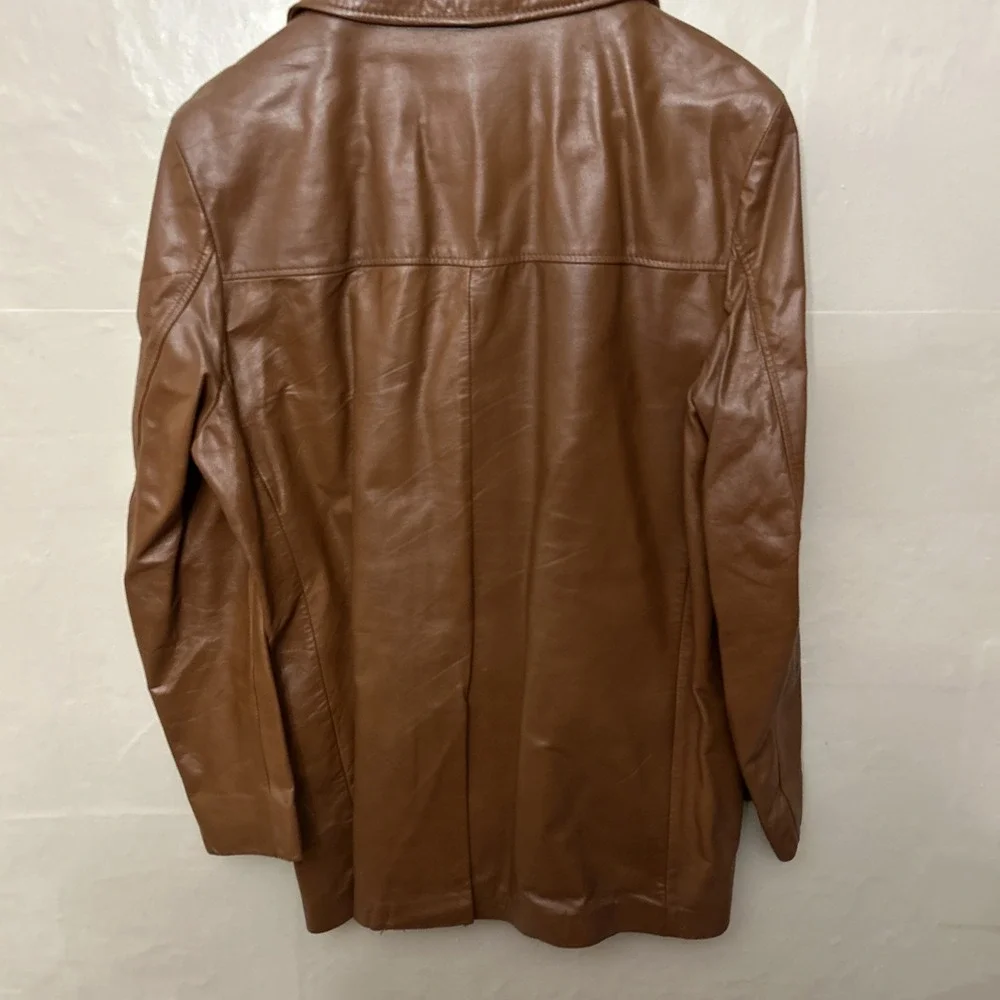 vintage cresco coat jacket Cognac‎ Brown Lapel Size 38